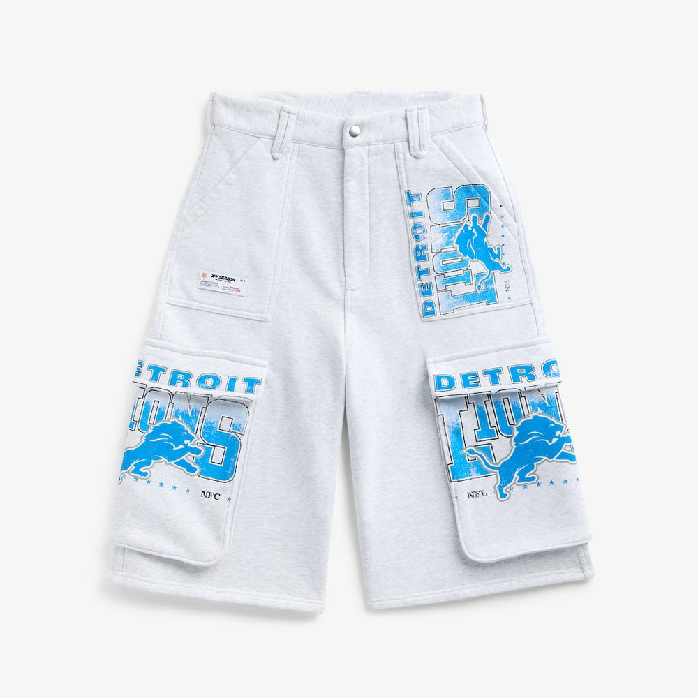 Detroit Lions Off Season x NFL Women's Fleece Cargo Shorts - Heather Gray Shorts