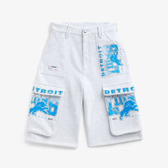 Detroit Lions Off Season x NFL Women's Fleece Cargo Shorts - Heather Gray Shorts