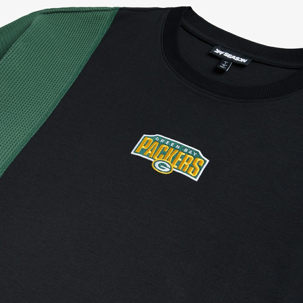 Green Bay Packers Off Season x NFL Unisex Spliced T-Shirt - Black T-shirts