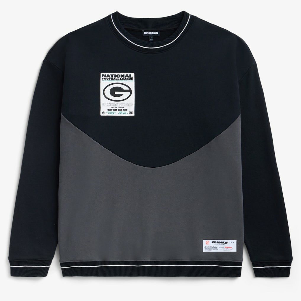 Green Bay Packers Off Season x NFL Unisex Fleece Sweatshirt - Black Sweatshirts