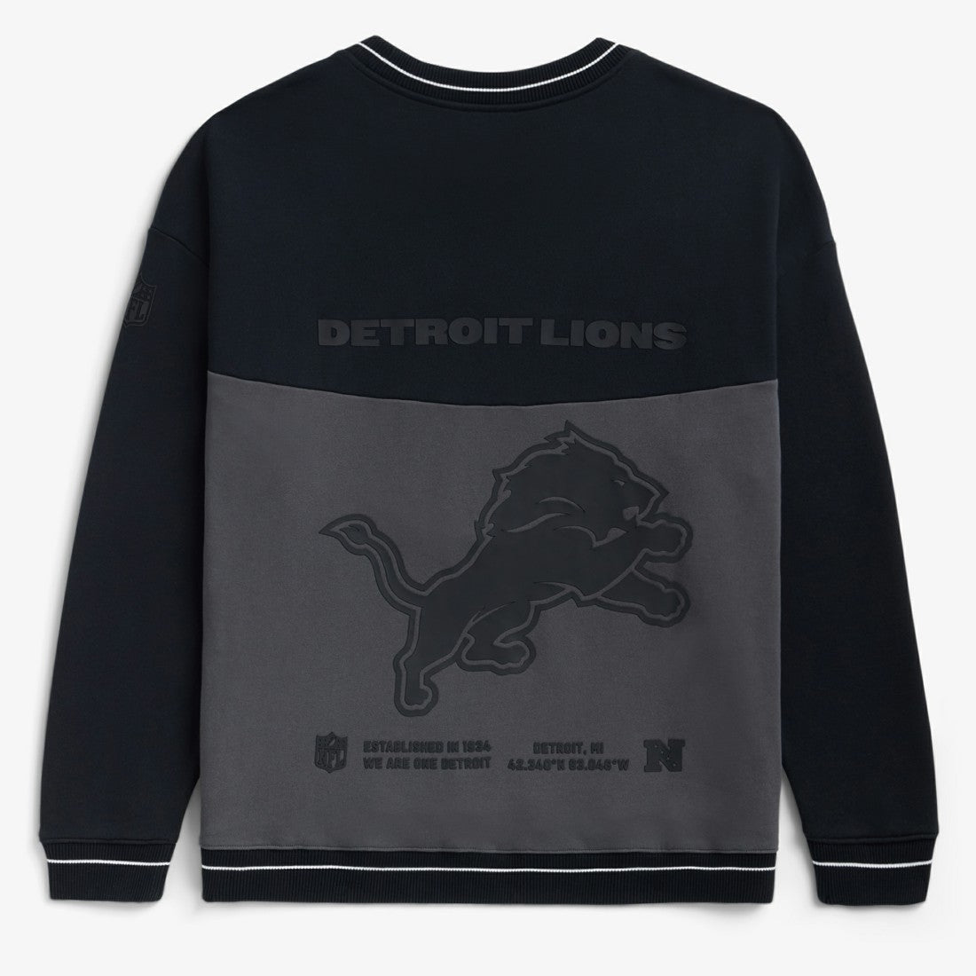 Detroit Lions Off Season x NFL Unisex Fleece Sweatshirt - Black Sweatshirts