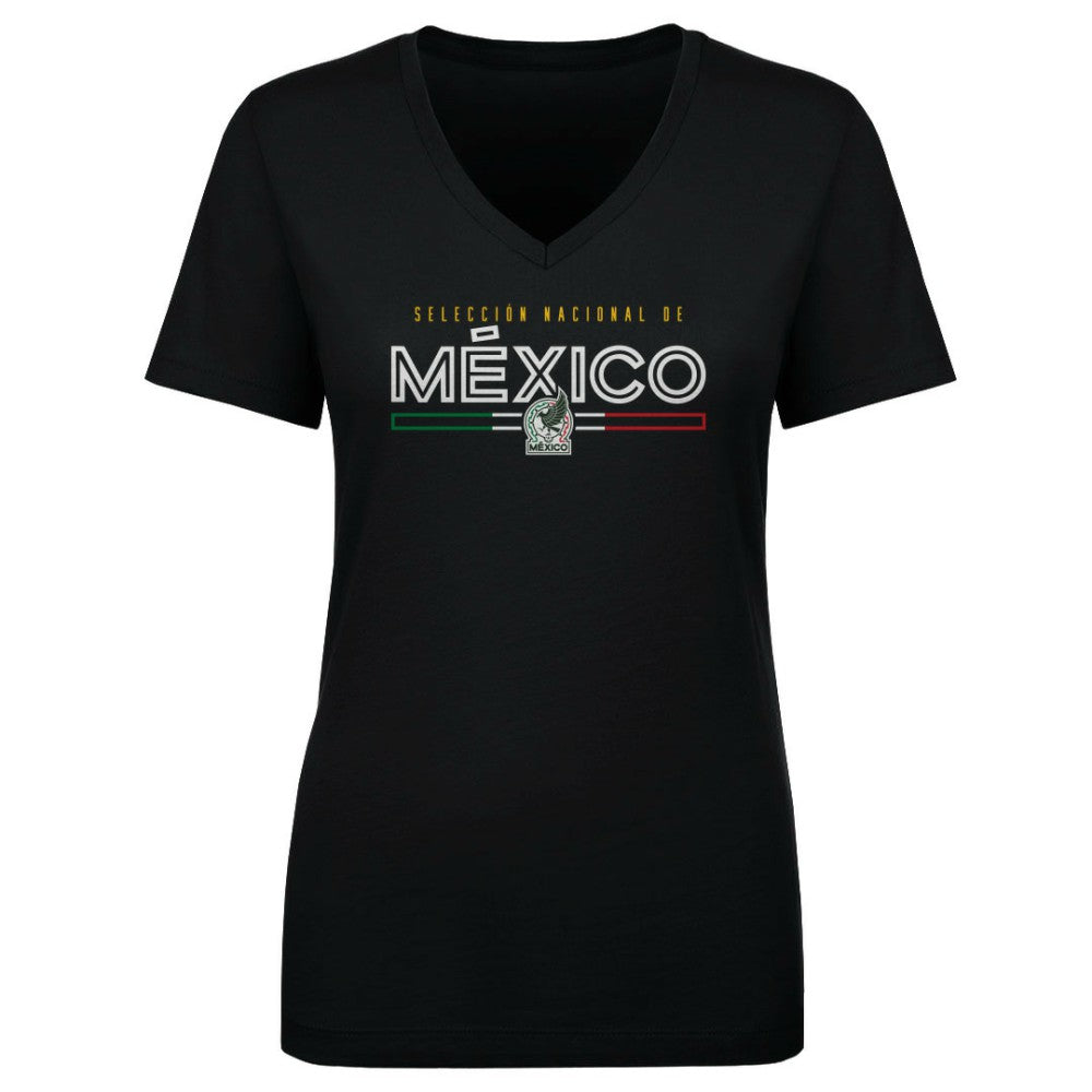 Mexico National Team 500 Level Women's Inline V-Neck T-Shirt Black