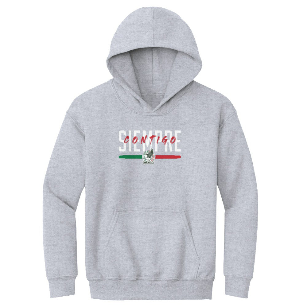 Mexico National Team 500 Level Youth Siempre Contigo Pullover Hoodie Gray