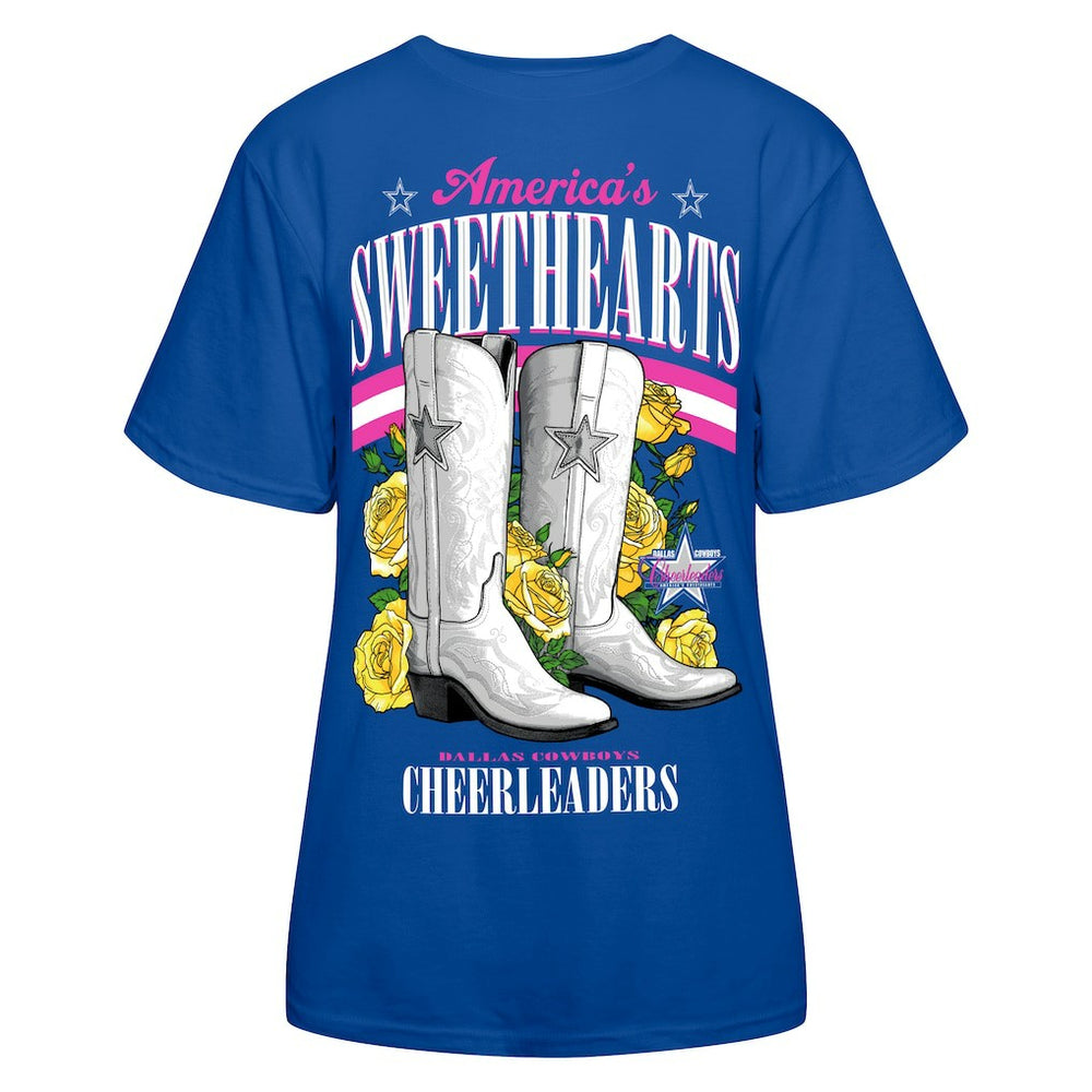 Dallas Cowboys Cheerleaders Women's Sweetheart Boots T-Shirt - Royal T-shirts