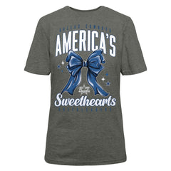 Dallas Cowboys Cheerleaders Women's Sweetheart Bow T-Shirt - Gray T-shirts