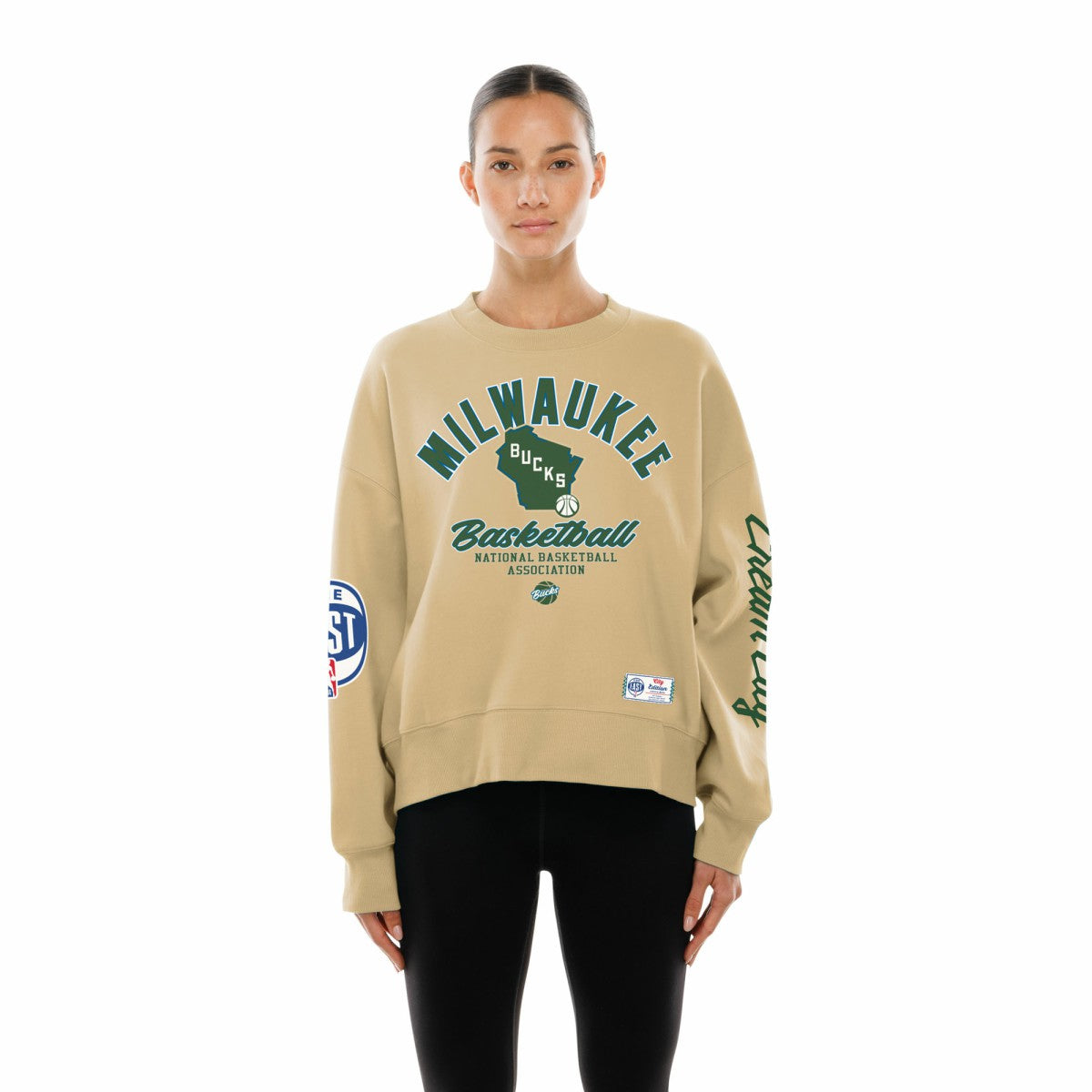 Milwaukee Bucks Women's 2025/26 City Edition Sweatshirt Tan - New Era
