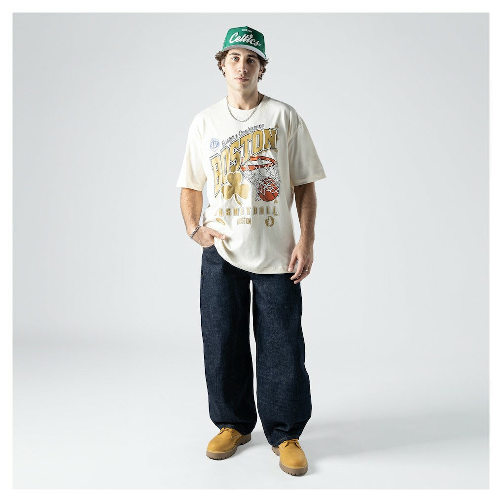 Boston Celtics Oversized City Edition Remix Vintage T-Shirt Cream - New Era outlet