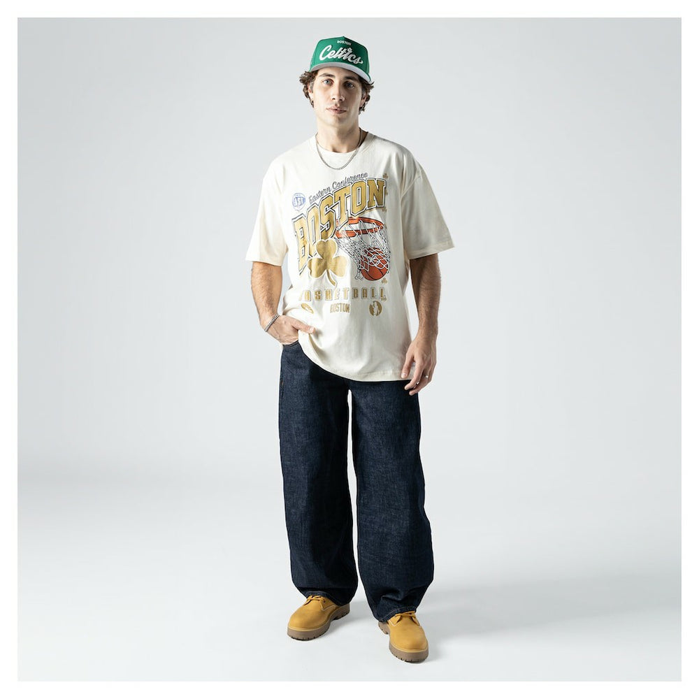Boston Celtics Oversized City Edition Remix Vintage T-Shirt Cream - New Era outlet