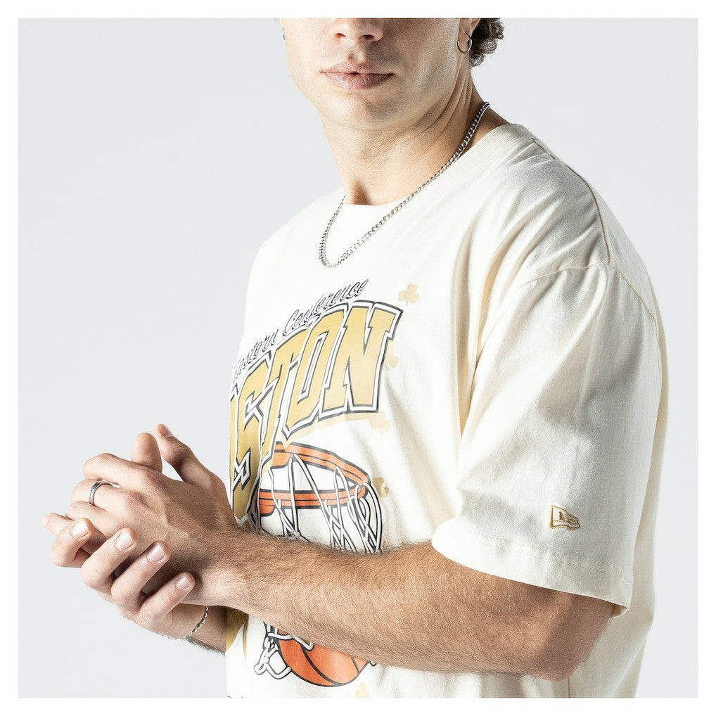 Boston Celtics Oversized City Edition Remix Vintage T-Shirt Cream - New Era outlet
