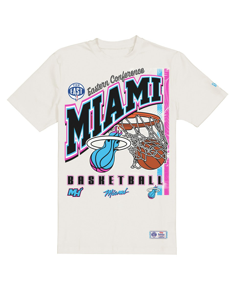 Miami Heat Oversized City Edition Remix Vintage T-Shirt Cream - New Era