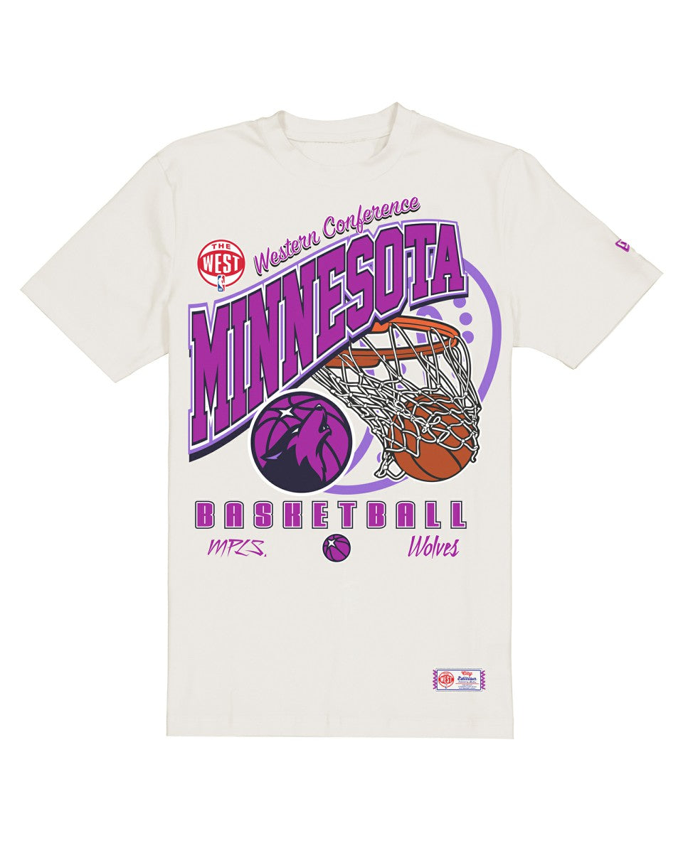 Minnesota Timberwolves Oversized City Edition Remix Vintage T-Shirt Cream - New Era