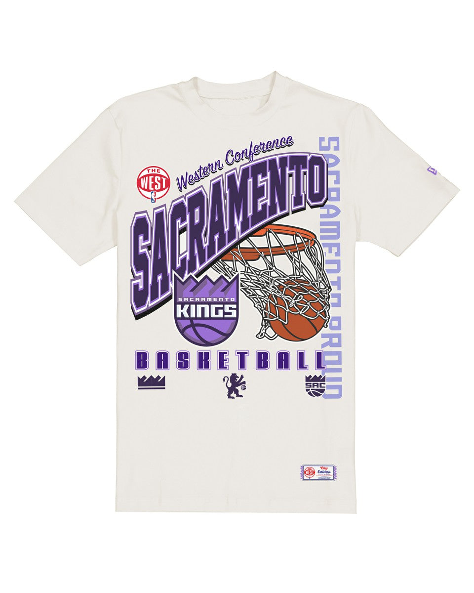 Sacramento Kings Oversized City Edition Remix Vintage T-Shirt Cream - New Era