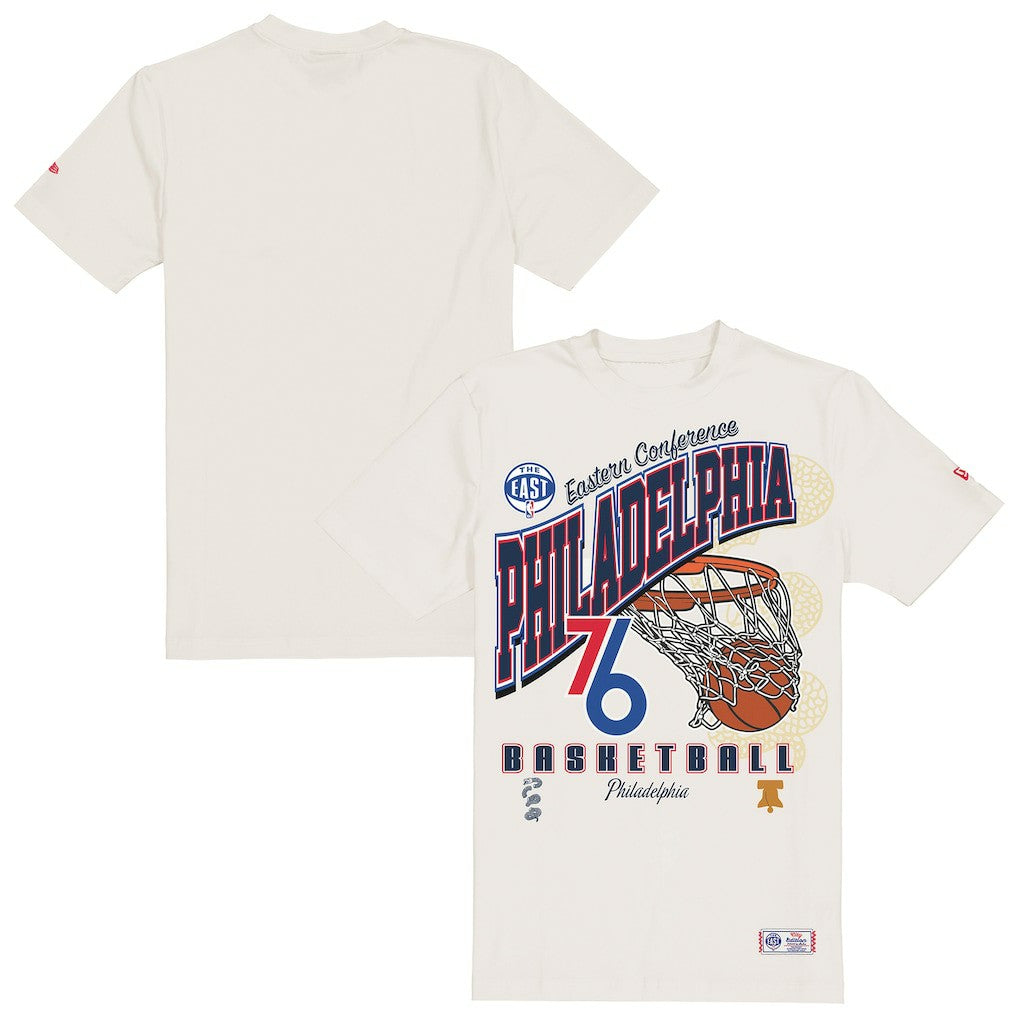 Philadelphia 76ers Oversized City Edition Remix Vintage T-Shirt Cream - New Era