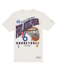 Philadelphia 76ers Oversized City Edition Remix Vintage T-Shirt Cream - New Era