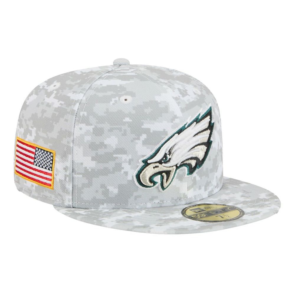 Philadelphia Eagles New Era 2025 Salute to Service Fan Pack 59FIFTY Fitted Hat - White Hats