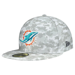 Miami Dolphins New Era 2025 Salute to Service Fan Pack 59FIFTY Fitted Hat - White Hats