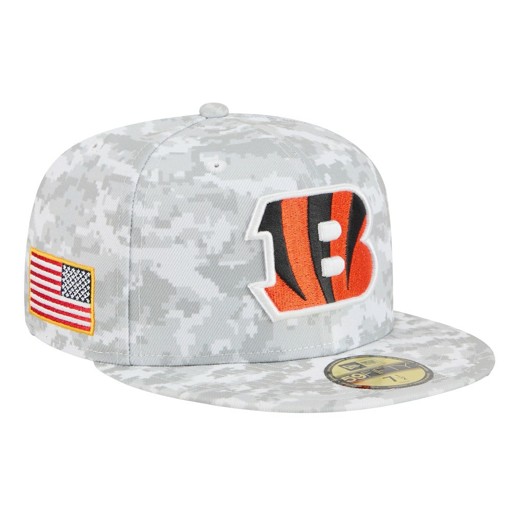 Cincinnati Bengals New Era 2025 Salute to Service Fan Pack 59FIFTY Fitted Hat - White Hats