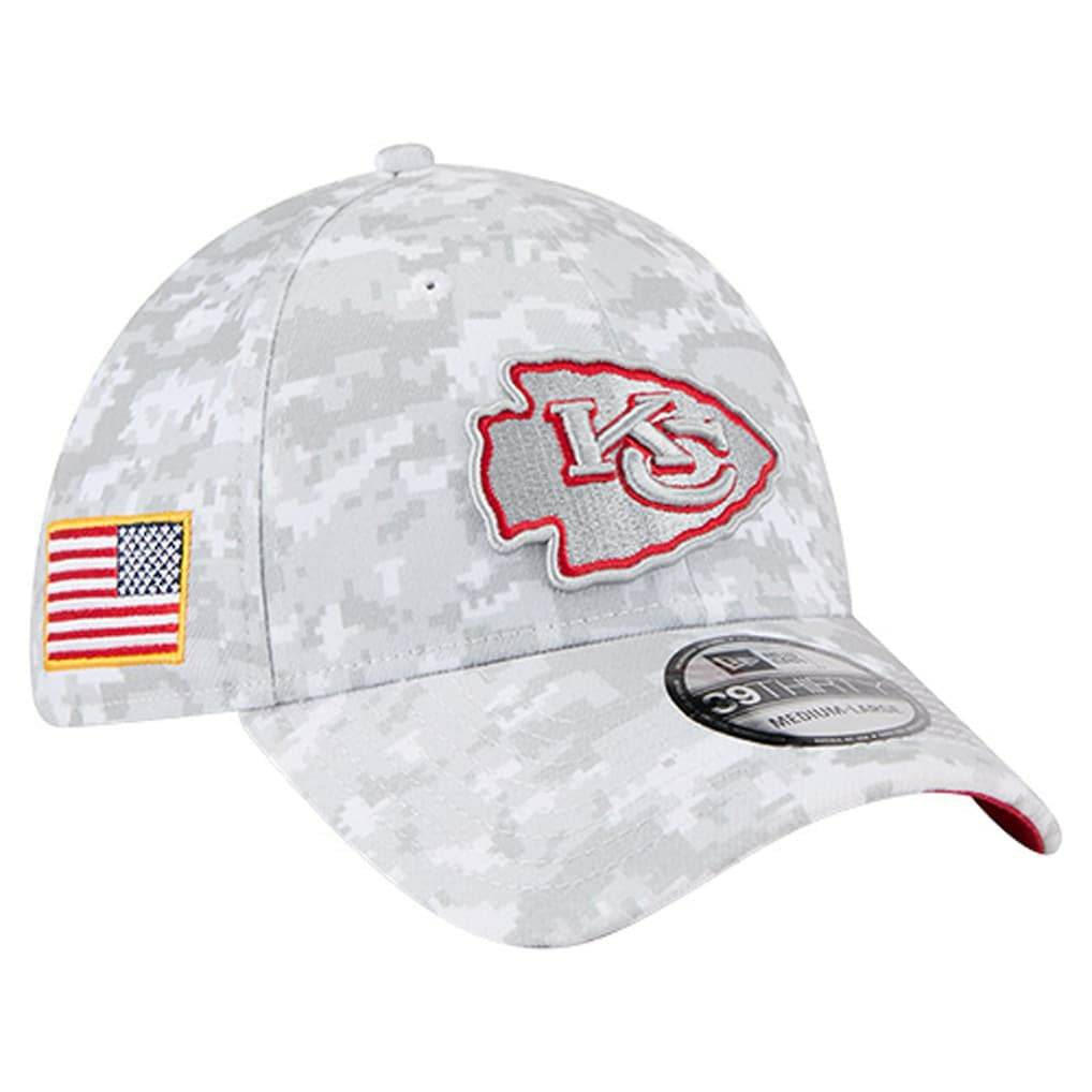 Kansas City Chiefs New Era 2025 Salute to Service Digital Camo Fan Pack 39THIRTY Flex Hat - White Hats
