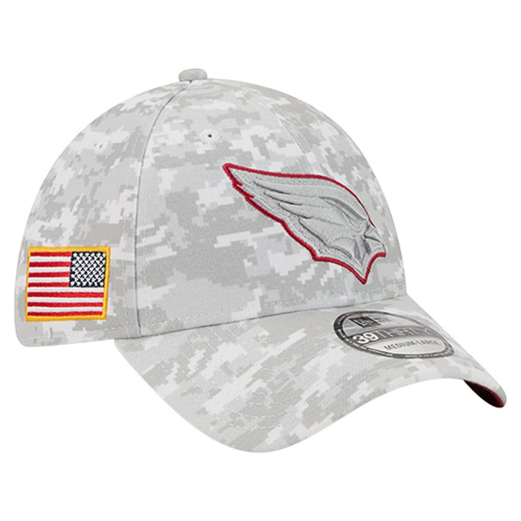 Arizona Cardinals New Era 2025 Salute to Service Digital Camo Fan Pack 39THIRTY Flex Hat - White Hats