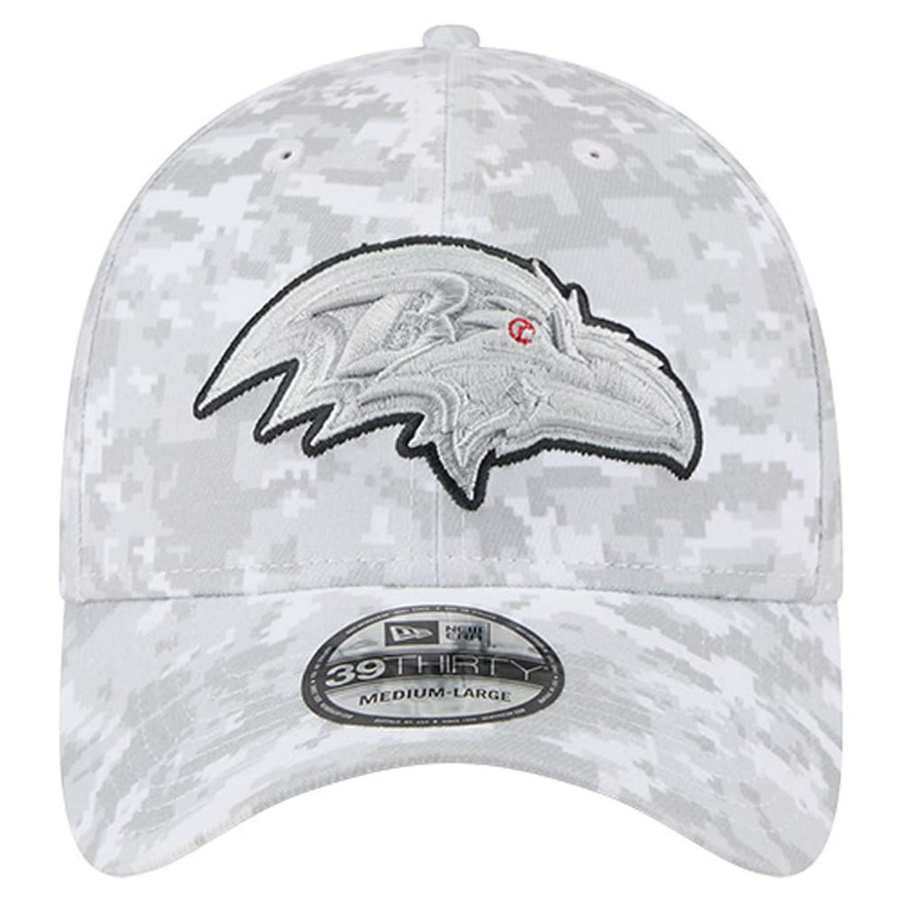 Baltimore Ravens New Era 2025 Salute to Service Digital Camo Fan Pack 39THIRTY Flex Hat - White Hats