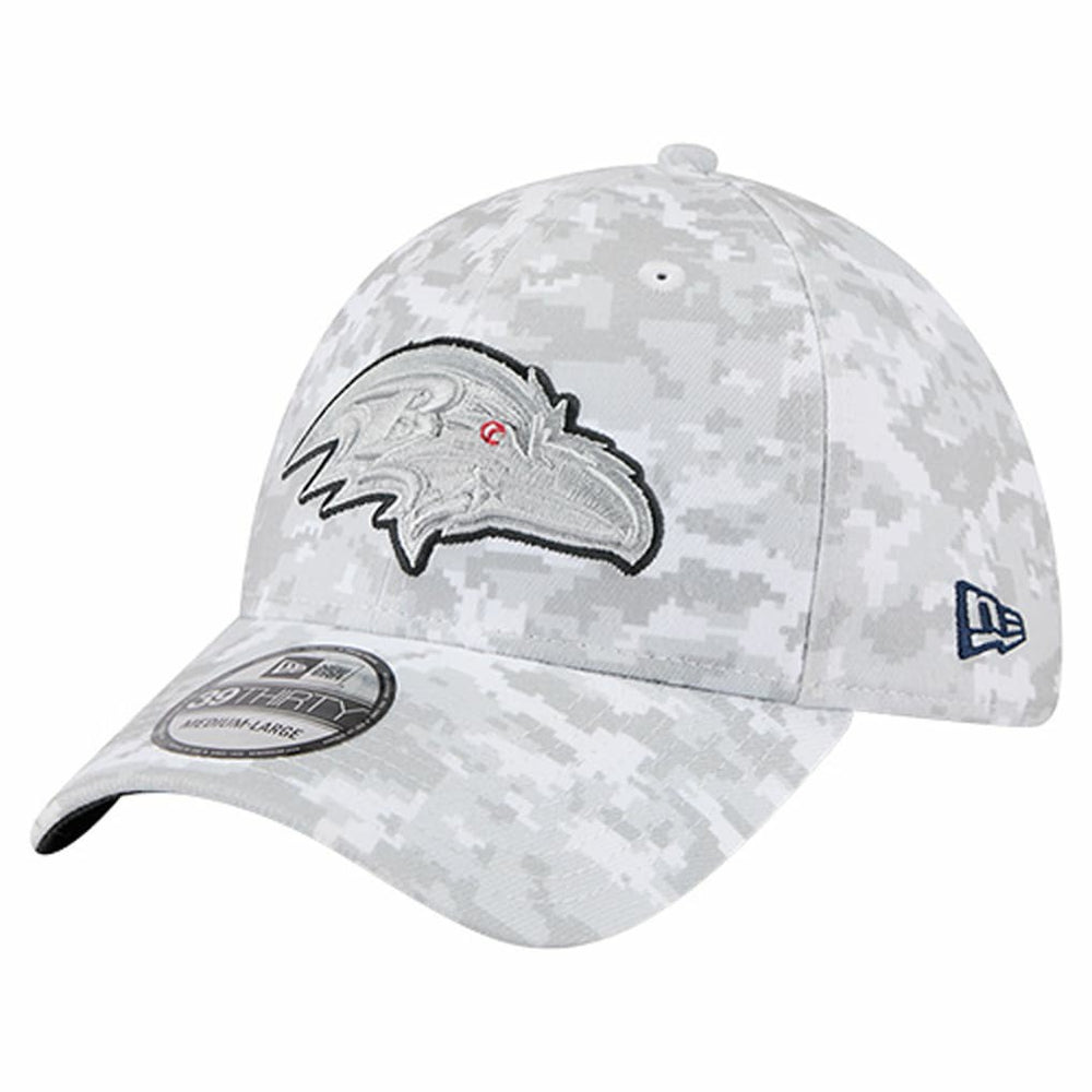 Baltimore Ravens New Era 2025 Salute to Service Digital Camo Fan Pack 39THIRTY Flex Hat - White Hats