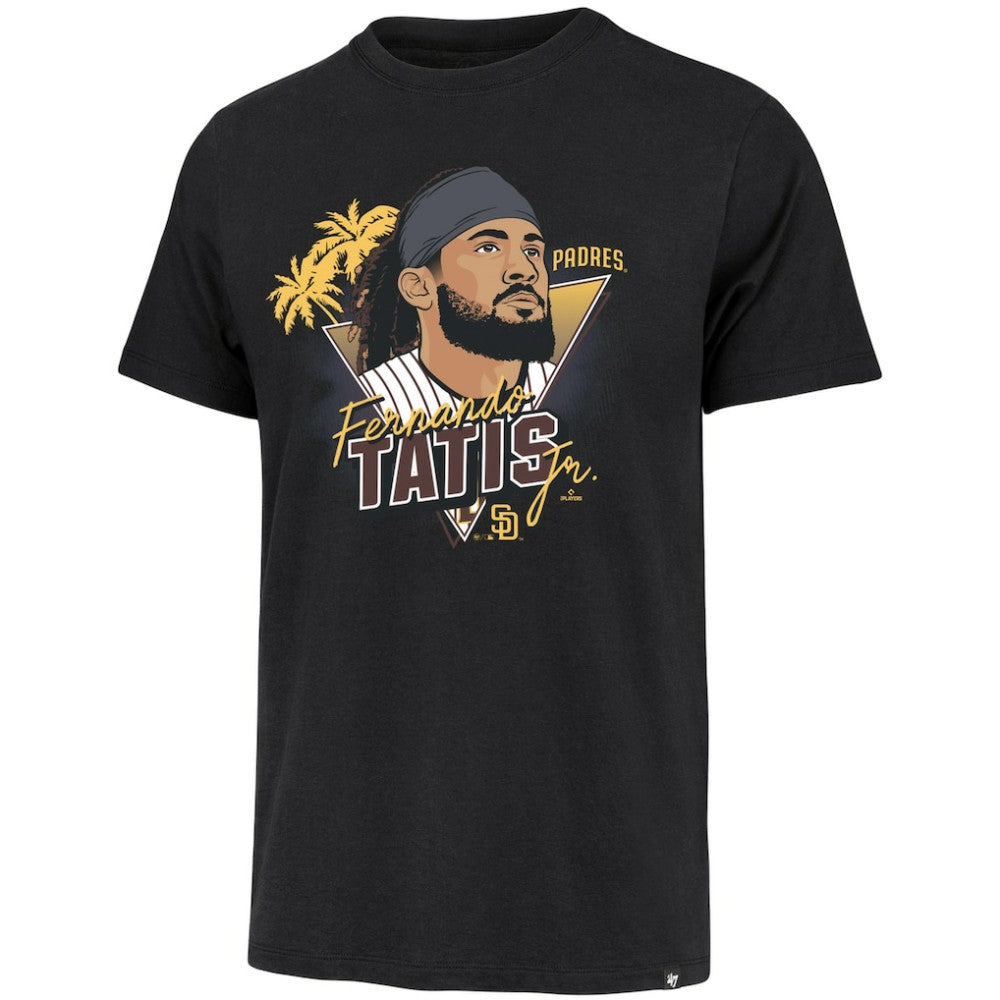 Fernando Tatis Jr. San Diego Padres '47 Player Caricature Franklin T-Shirt - Black T-shirts