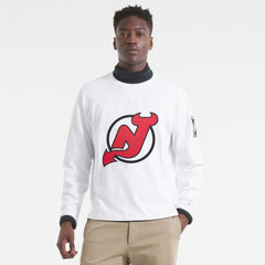 New Jersey Devils Todd Snyder Heavyweight Long Sleeve Jersey Style T-Shirt - White | US 203019086