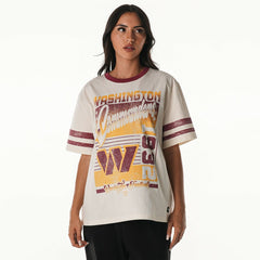 Washington Commanders The Wild Collective Women's Vintage Drop Shoulder Oversized Boyfriend T-Shirt - Cream T-shirts