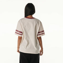 Washington Commanders The Wild Collective Women's Vintage Drop Shoulder Oversized Boyfriend T-Shirt - Cream T-shirts
