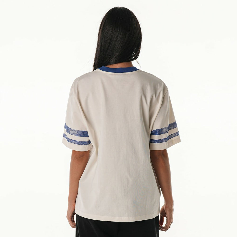 Buffalo Bills The Wild Collective Women's Vintage Drop Shoulder Oversized Boyfriend T-Shirt - Cream T-shirts