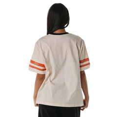 Cincinnati Bengals The Wild Collective Women's Vintage Drop Shoulder Oversized Boyfriend T-Shirt - Cream T-shirts
