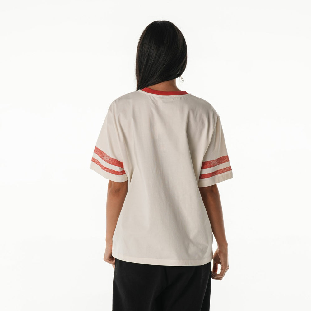 Tampa Bay Buccaneers The Wild Collective Women's Vintage Drop Shoulder Oversized Boyfriend T-Shirt - Cream T-shirts