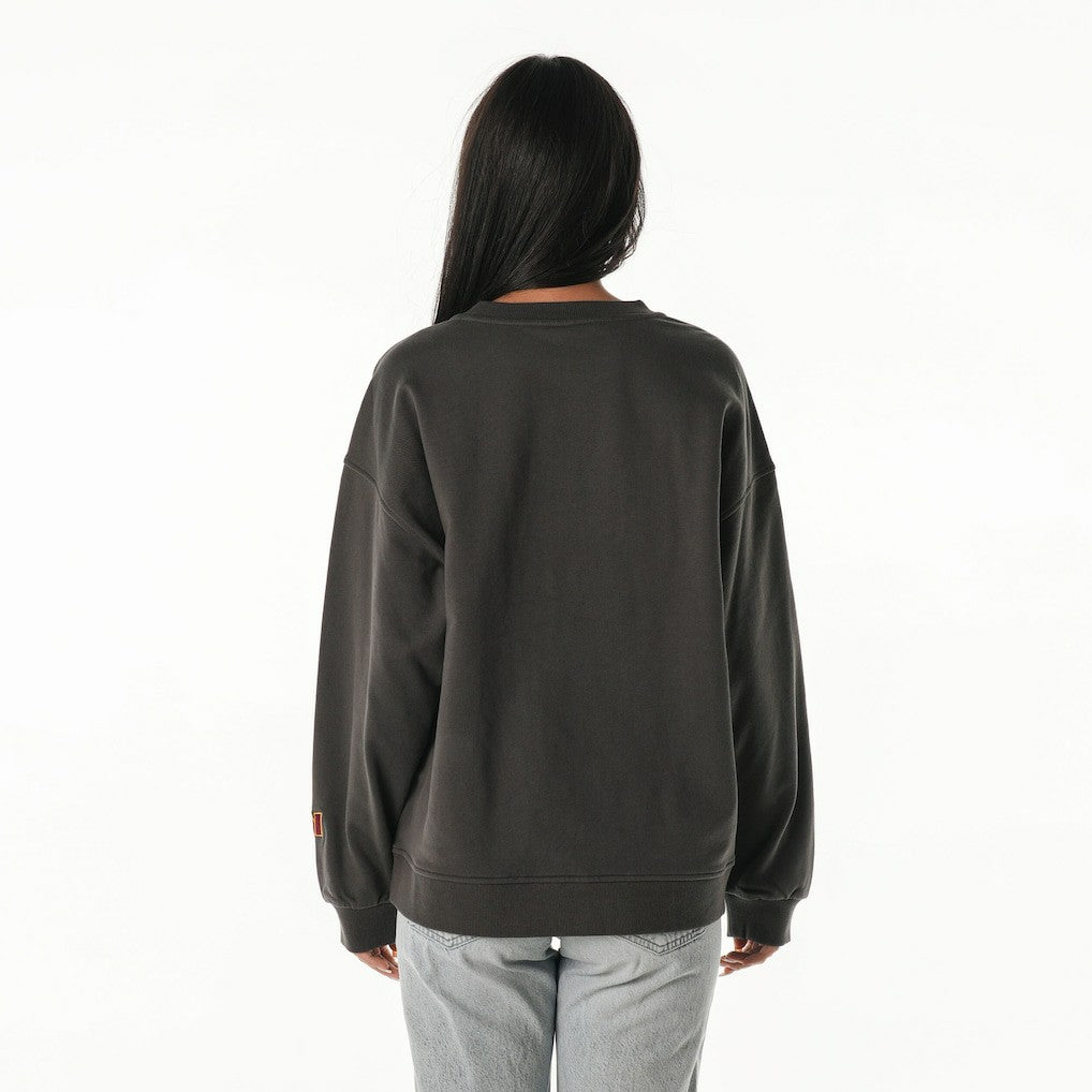 Washington Commanders The Wild Collective Women's Rock Crystal Oversized Crewneck Sweatshirt - Charcoal Sweatshirts
