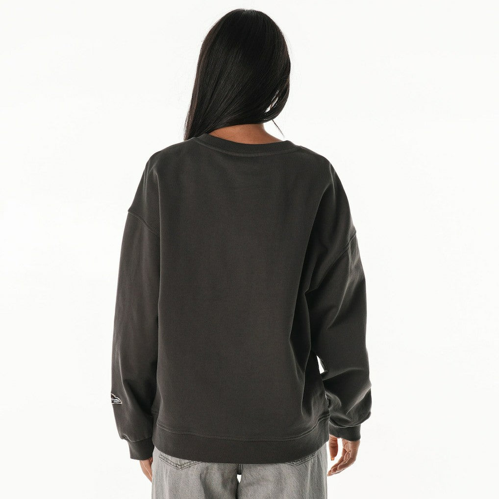 Baltimore Ravens The Wild Collective Women's Rock Crystal Oversized Crewneck Sweatshirt - Charcoal Sweatshirts