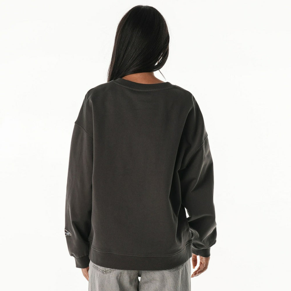 Baltimore Ravens The Wild Collective Women's Rock Crystal Oversized Crewneck Sweatshirt - Charcoal Sweatshirts