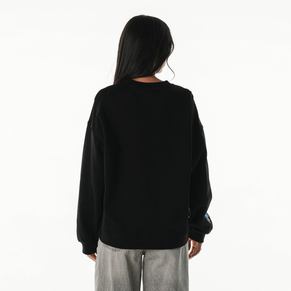 Detroit Lions The Wild Collective Women's Rock Crystal Oversized Crewneck Sweatshirt - Black Sweatshirts