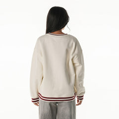 Washington Commanders The Wild Collective Women's Oversized Vintage French Terry Sweatshirt - Cream Sweatshirts