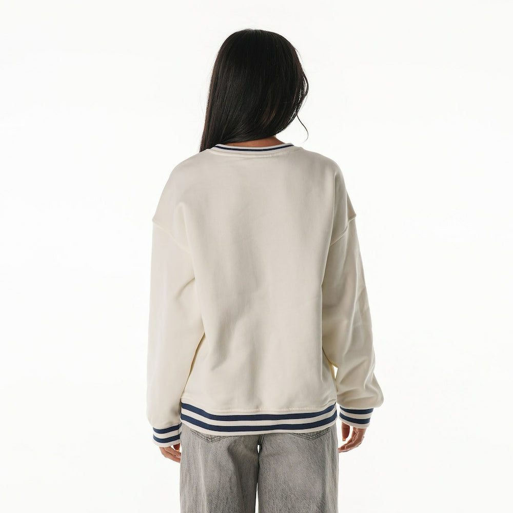 Indianapolis Colts The Wild Collective Women's Oversized Vintage French Terry Sweatshirt - Cream Sweatshirts