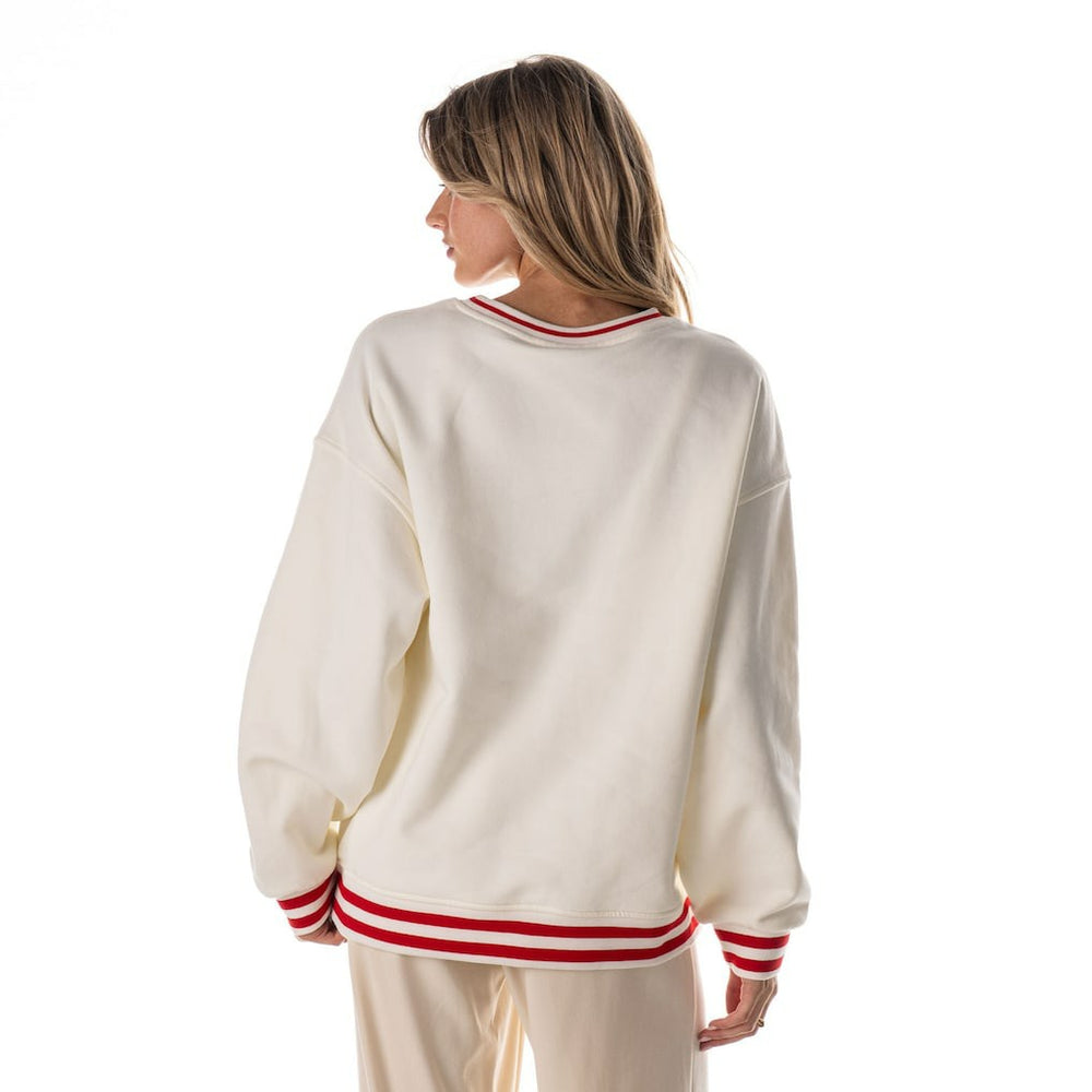 Kansas City Chiefs The Wild Collective Women's Oversized Vintage French Terry Sweatshirt - Cream Sweatshirts