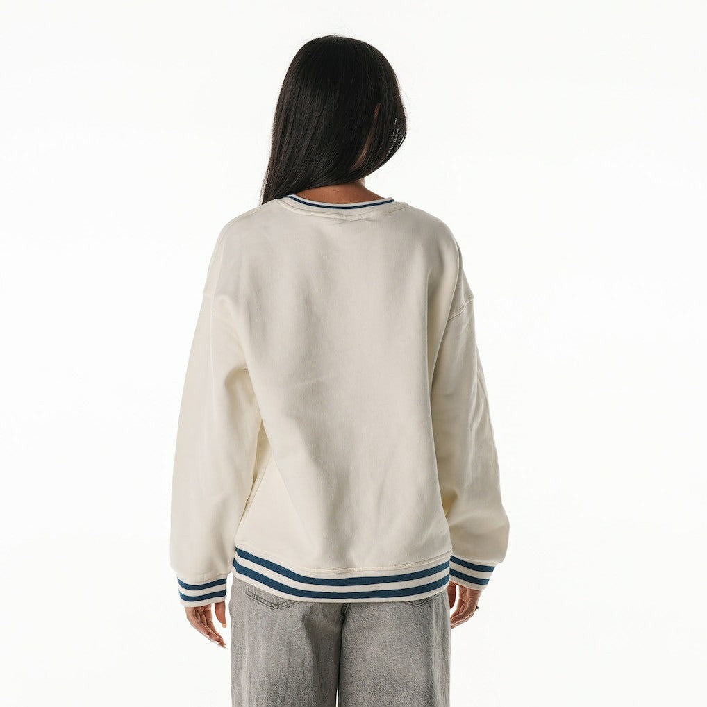 Miami Dolphins The Wild Collective Women's Oversized Vintage French Terry Sweatshirt - Cream Sweatshirts