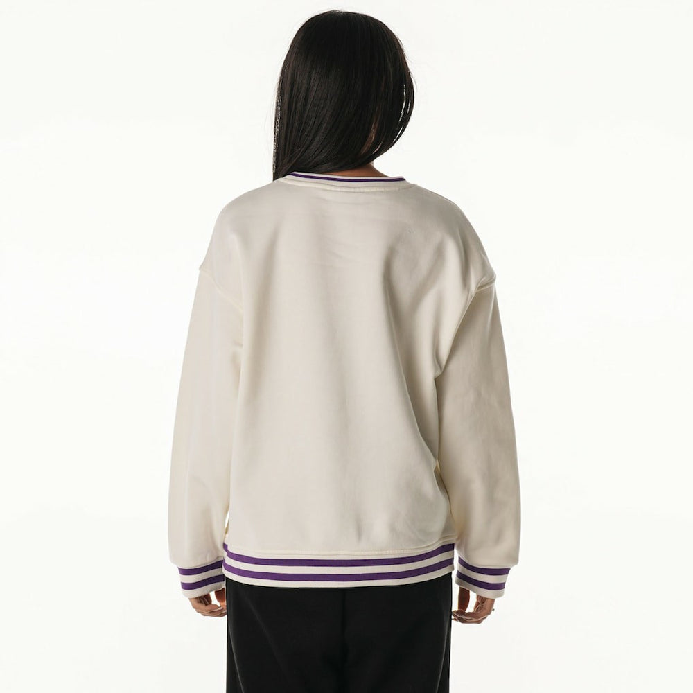 Minnesota Vikings The Wild Collective Women's Oversized Vintage French Terry Sweatshirt - Cream Sweatshirts