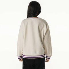 Minnesota Vikings The Wild Collective Women's Oversized Vintage French Terry Sweatshirt - Cream Sweatshirts