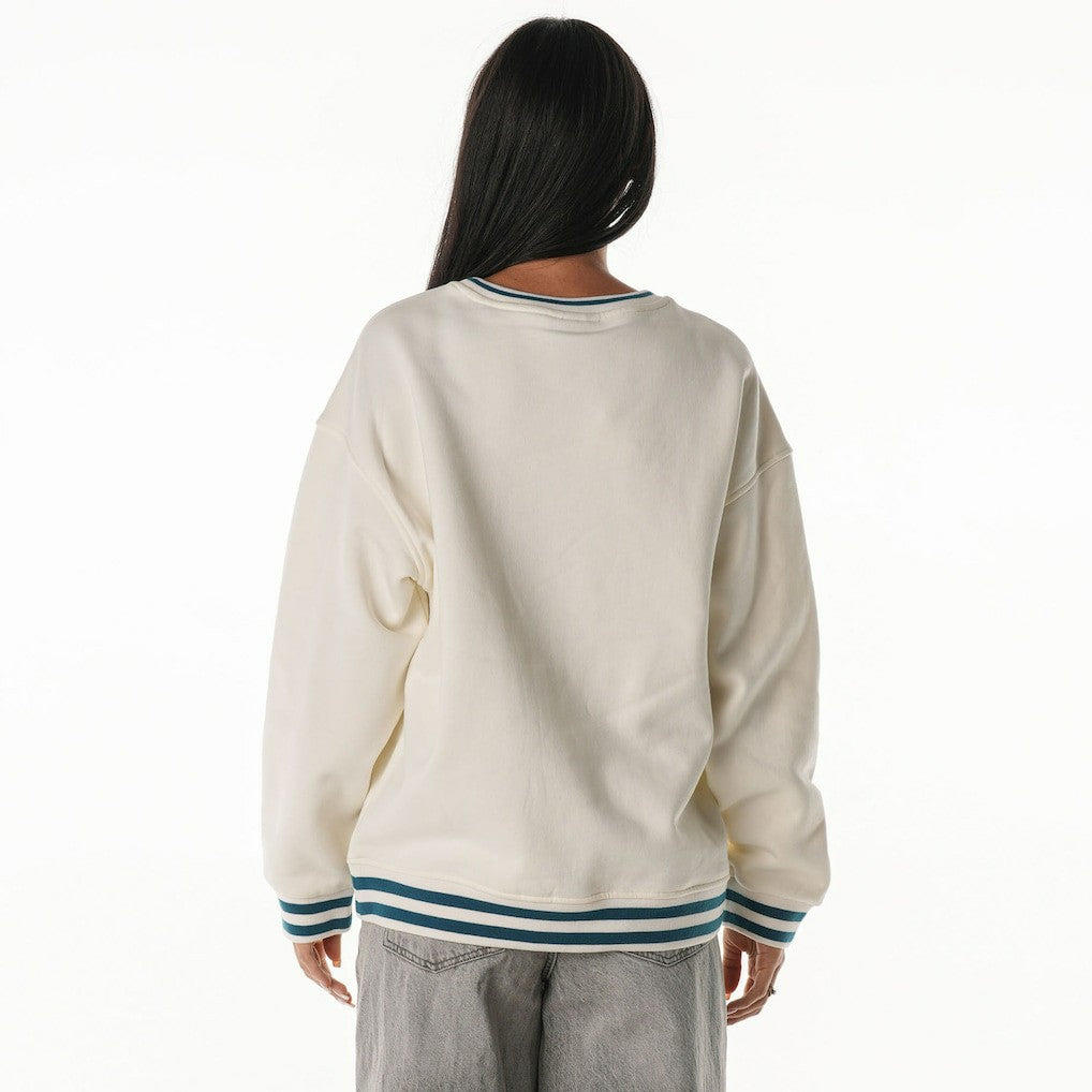 Philadelphia Eagles The Wild Collective Women's Oversized Vintage French Terry Sweatshirt - Cream Sweatshirts