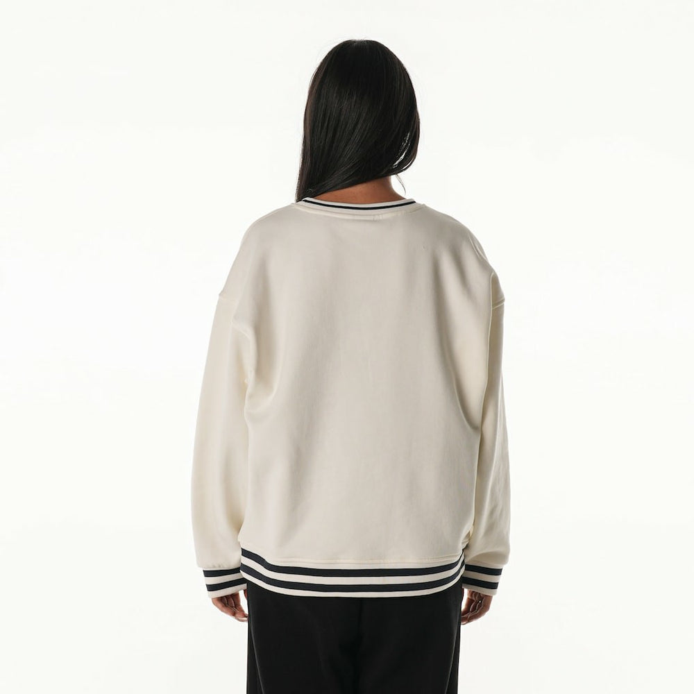 Seattle Seahawks The Wild Collective Women's Oversized Vintage French Terry Sweatshirt - Cream Sweatshirts