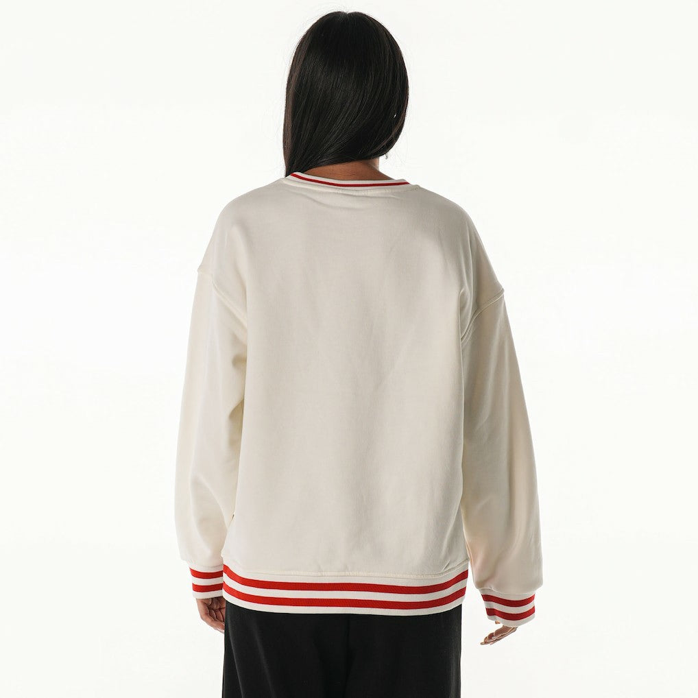 San Francisco 49ers The Wild Collective Women's Oversized Vintage French Terry Sweatshirt - Cream Sweatshirts