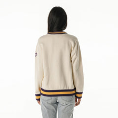 Minnesota Vikings The Wild Collective Women's Jacquard V-Neck Sweater - Cream
