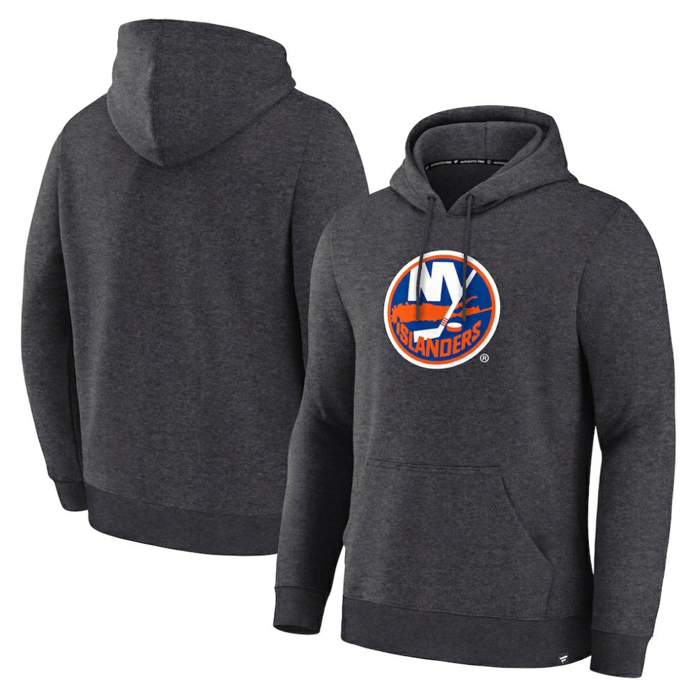 New York Islanders Fanatics Essential Hoodie - Heather Charcoal | US 203027927
