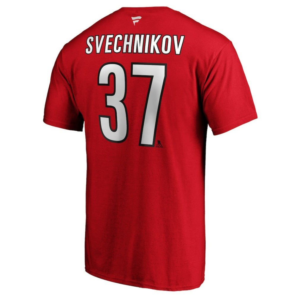 Andrei Svechnikov Carolina Hurricanes Fanatics Authentic Stack Name & Number T-Shirt - Red | US 203035129