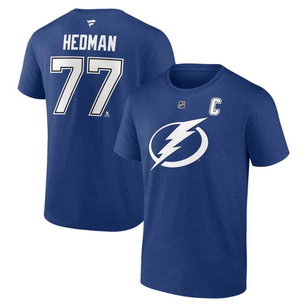 Victor Hedman Tampa Bay Lightning Fanatics Authentic Stack Name & Number T-Shirt - Blue | US 203035131