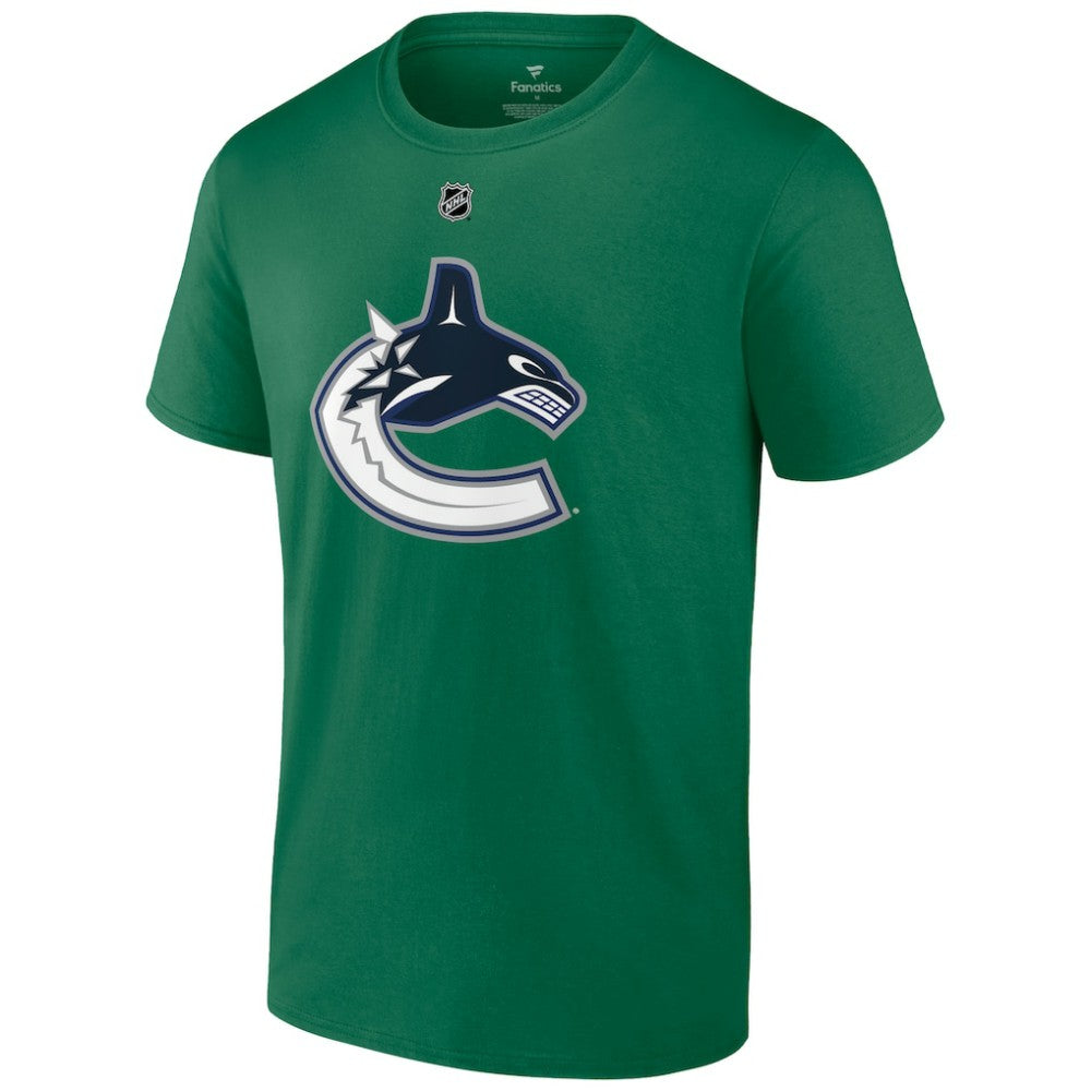 Brock Boeser Vancouver Canucks Fanatics Authentic Stack Name & Number T-Shirt - Green | US 203035132